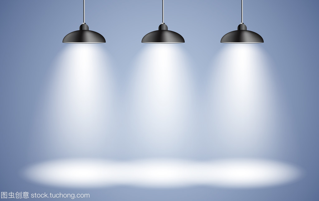 与照明用灯的背景。空的空间,为您的文本或物体